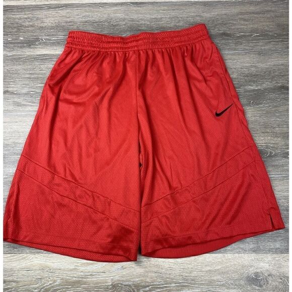 Nike Men’s Dri-FIT Icon Basketball Shorts DQ5822-016 Drawstring Red Size L NEW - Picture 1 of 6